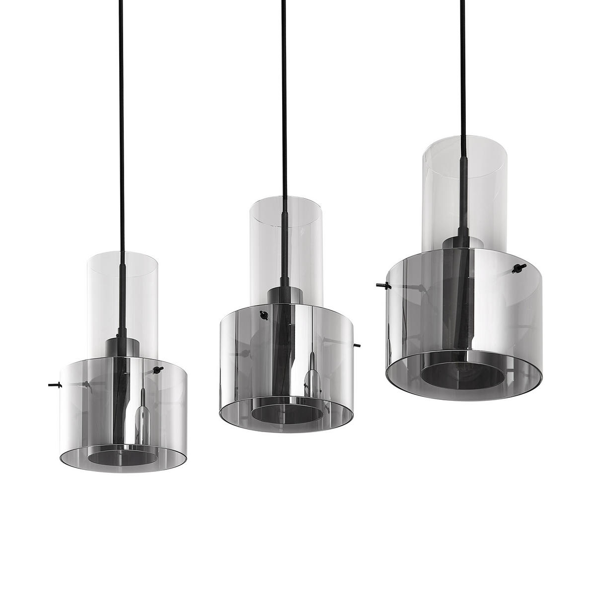 HÄNGLAMPA Eos 97/18/150 cm  - mörkgrå, Design, metall/glas (97/18/150cm) - Dieter Knoll