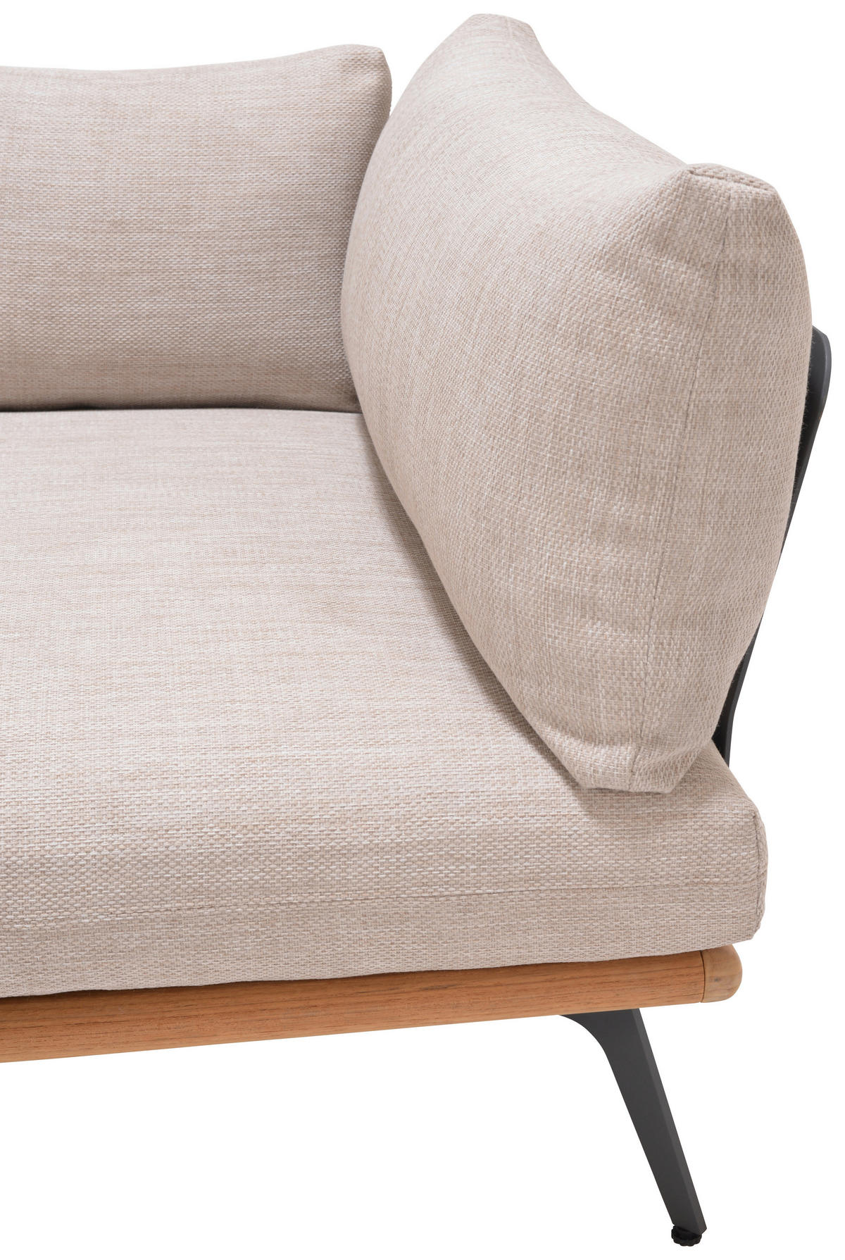 LOUNGEGARNITUR 150/280 cm Aluminium, Stahl  - Greige/Dunkelgrau, Design, Textil/Metall (150/280cm) - Amatio