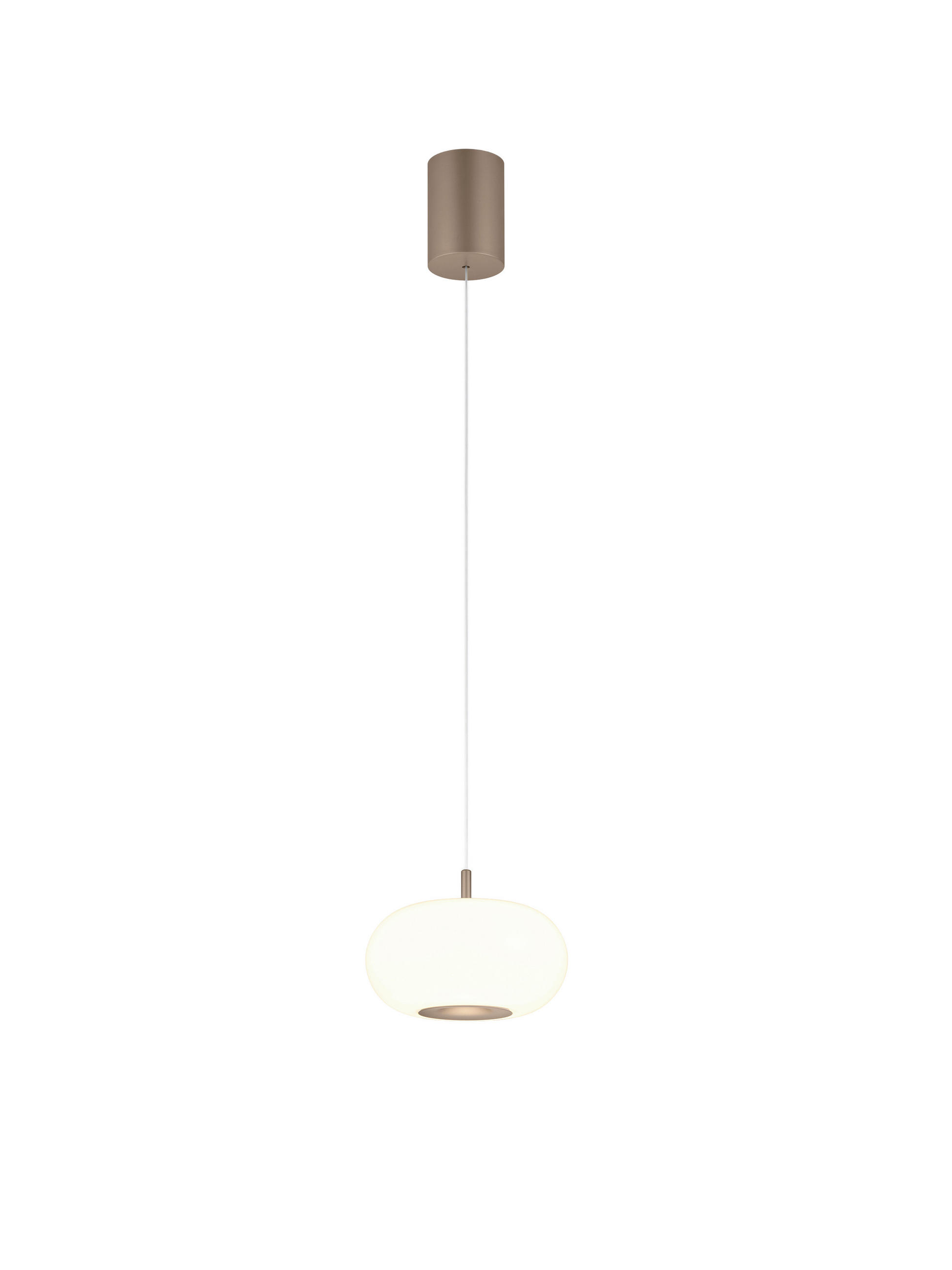 LED-HÄNGELEUCHTE Sapo 8 / 20/210 cm   - Cappuccino, Design, Glas/Metall (8 / 20/210cm) - Helestra