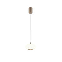 LED-HÄNGELEUCHTE Sapo 8 / 20/210 cm   - Cappuccino, Design, Glas/Metall (8 / 20/210cm) - Helestra