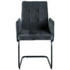 ARMLEHNSTUHL  in Eisen Webstoff  - Dunkelgrau/Schwarz, Modern, Textil/Metall (52/91/59,5cm) - MID.YOU