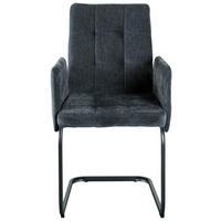 ARMLEHNSTUHL  in Eisen Webstoff  - Dunkelgrau/Schwarz, Modern, Textil/Metall (52/91/59,5cm) - MID.YOU