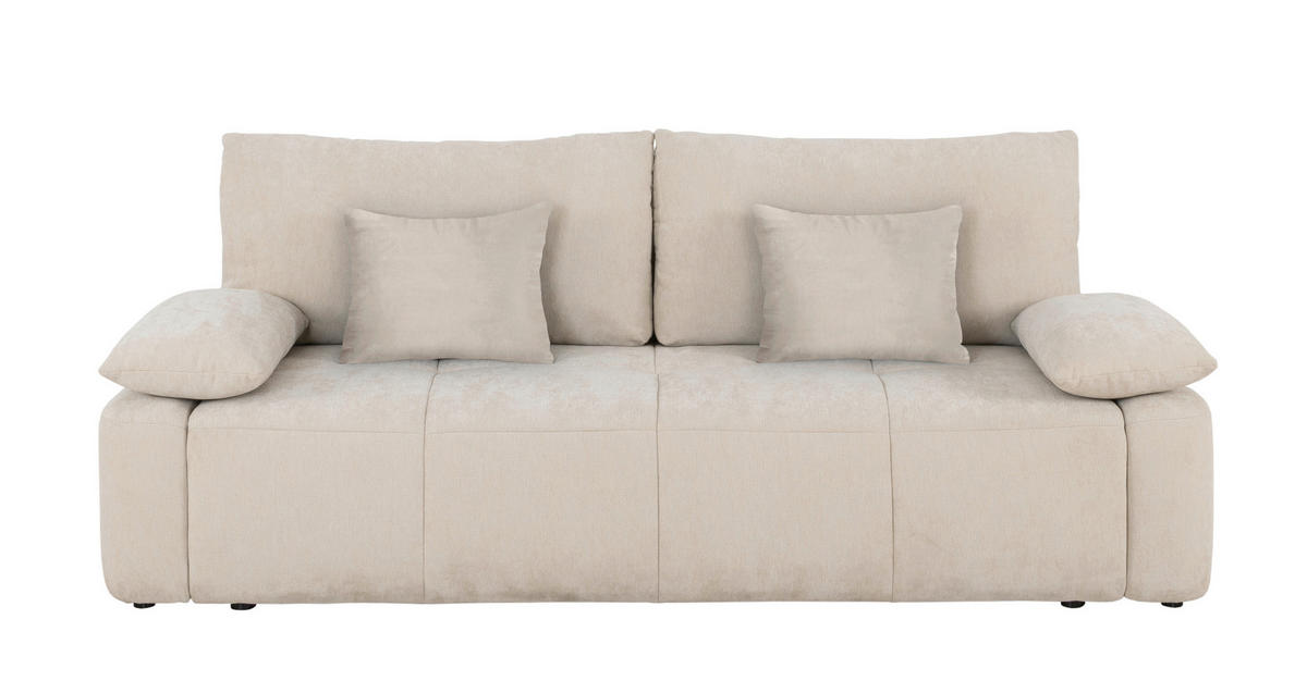 SCHLAFSOFA  in Beige  - Beige/Schwarz, Design, Kunststoff/Textil (240/93/108cm) - MID.YOU