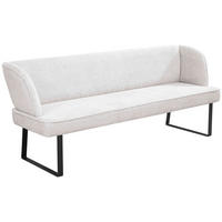 SITZBANK 185/91/66 cm  in Schwarz, Hellgrau  - Hellgrau/Schwarz, Design, Textil/Metall (185/91/66cm) - Novel