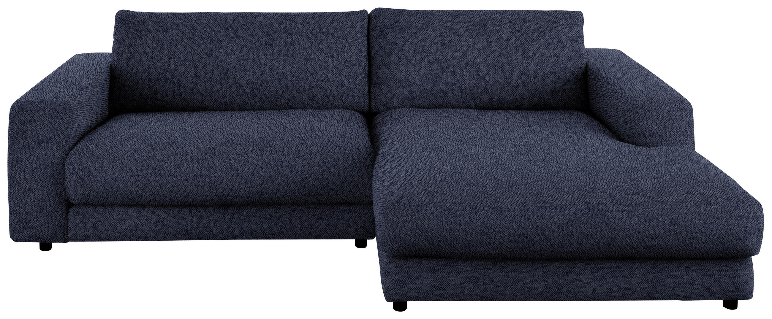 ECKSOFA in Flachgewebe Dunkelblau  - Schwarz/Dunkelblau, Design, Kunststoff/Textil (270/190cm) - Lomoco
