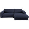 ECKSOFA in Flachgewebe Dunkelblau  - Schwarz/Dunkelblau, Design, Kunststoff/Textil (270/190cm) - Lomoco