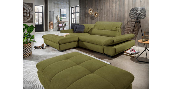ECKSOFA in Mikrofaser Grün 198/290 cm - Schwarz/Grün, Design, Textil/Metall (198/290cm) - Xora