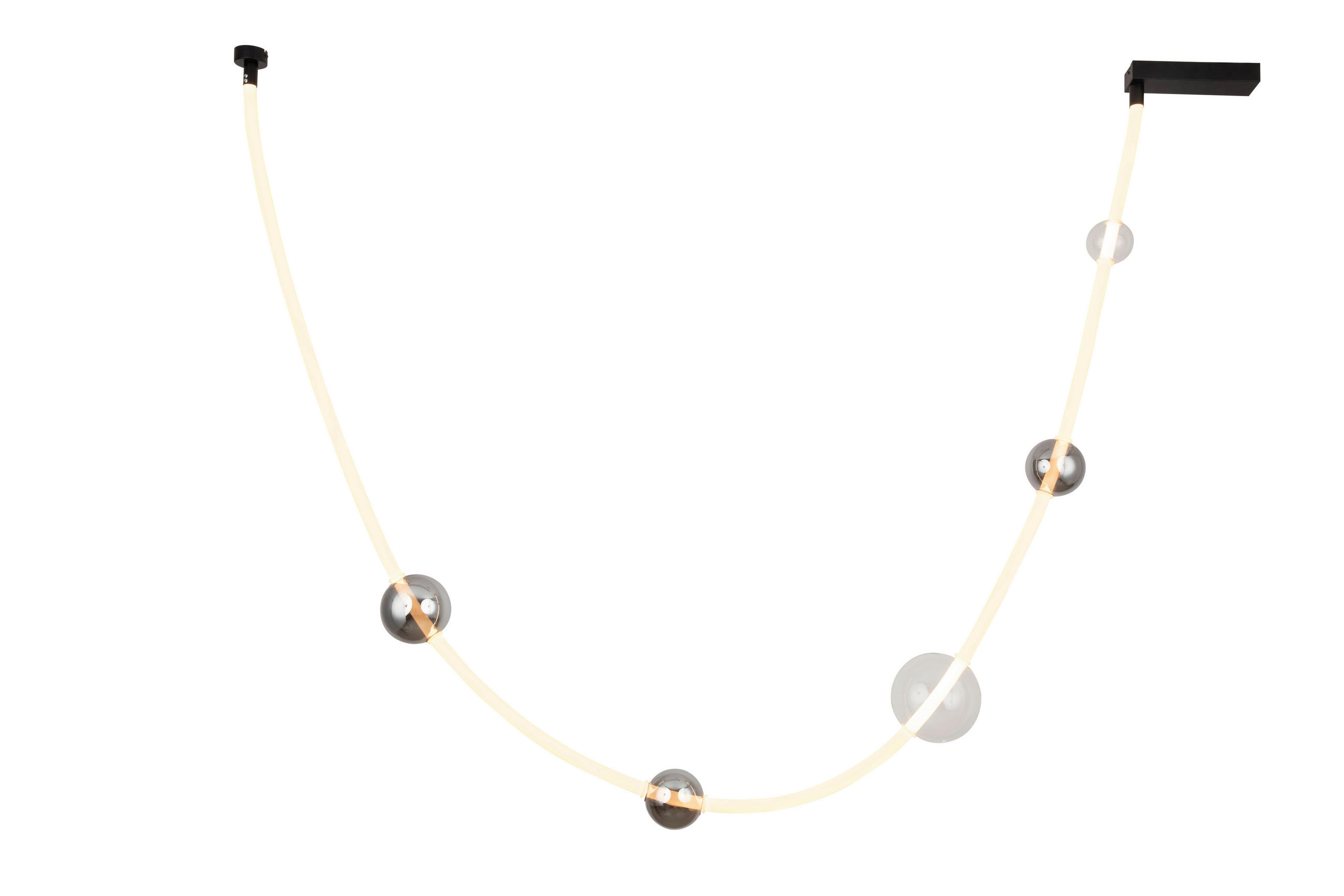 LED-HÄNGELEUCHTE Stribor 330 cm   - Klar/Schwarz, LIFESTYLE, Glas/Metall (330cm) - Novel