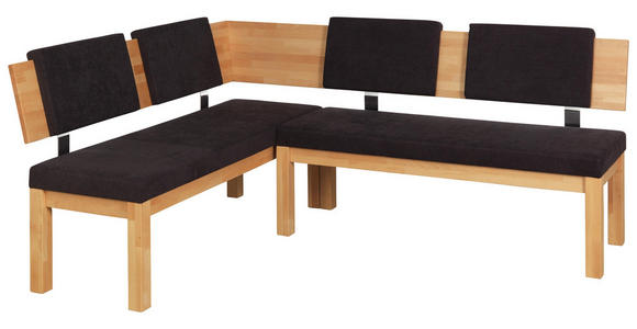 ECKBANK 160/200 cm in Buchefarben, Dunkelbraun - Dunkelbraun/Buchefarben, Natur, Holz/Textil (160/200cm) - Cantus