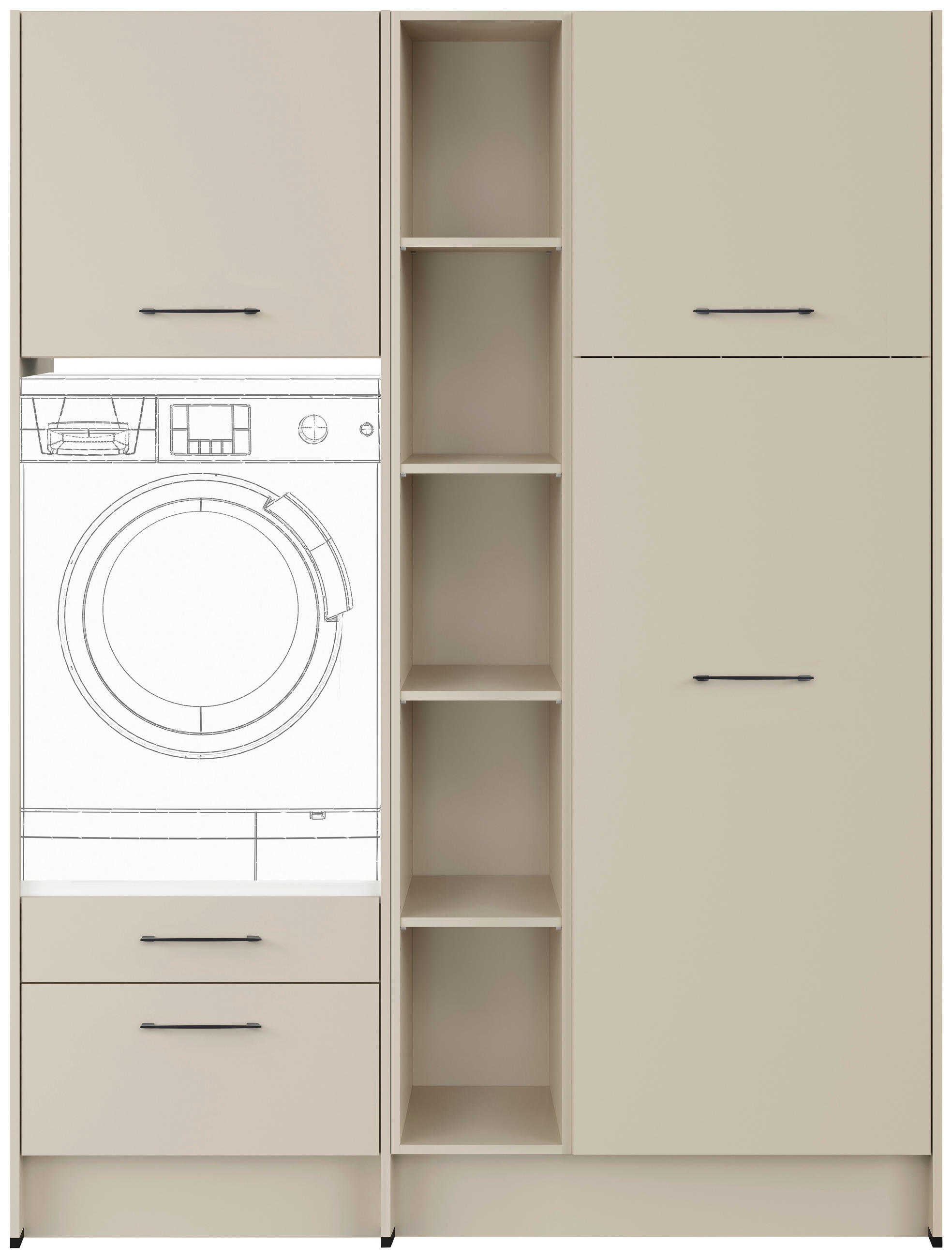 HAUSWIRTSCHAFTSRAUM Hellgrau  - Hellgrau, Basics, Holzwerkstoff (154,8cm) - Impuls