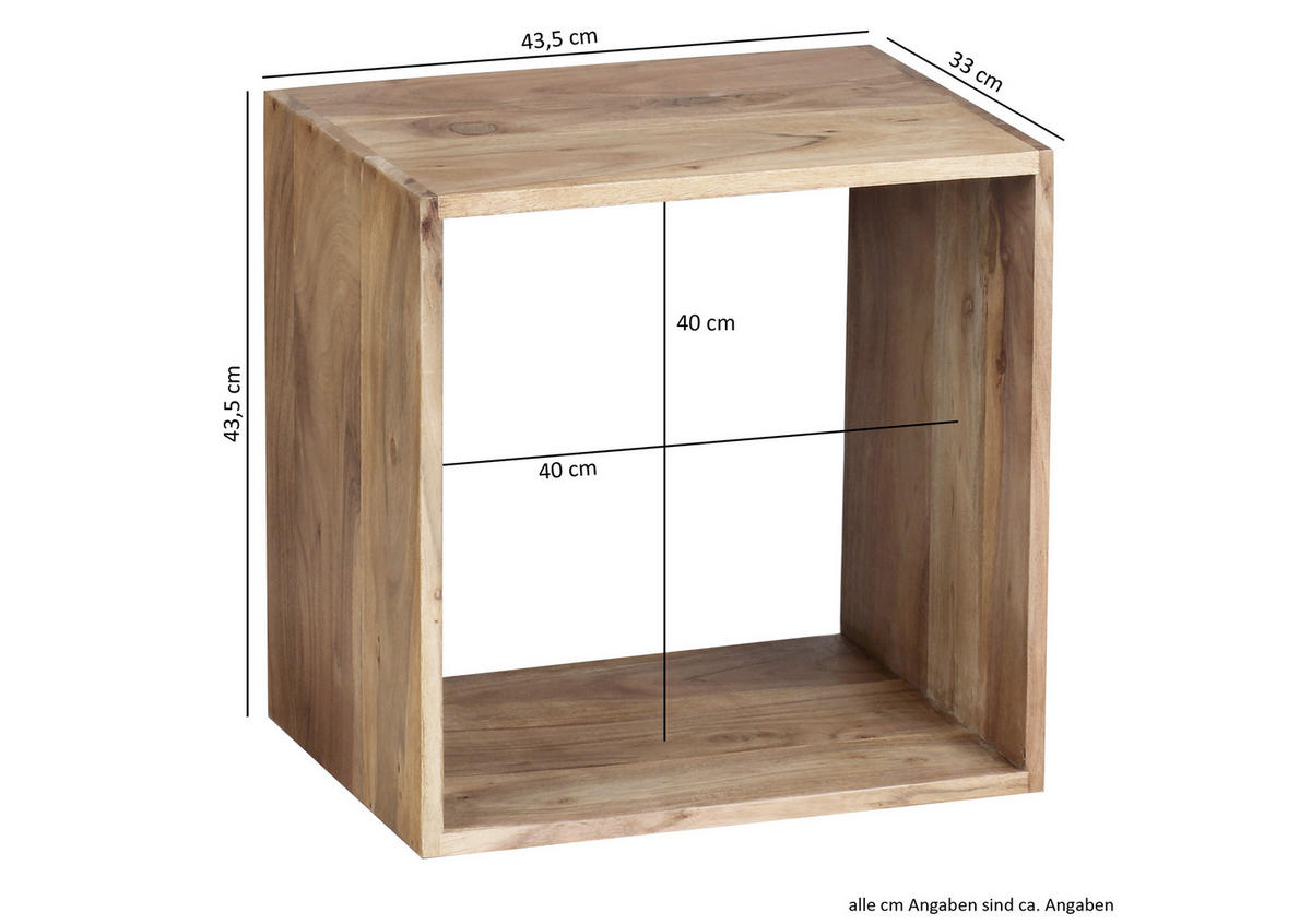 REGÁL, barvy akácie, akácie, 43,5/43,5/33 cm - barvy akácie, Moderní, dřevo (43,5/43,5/33cm) - MID.YOU