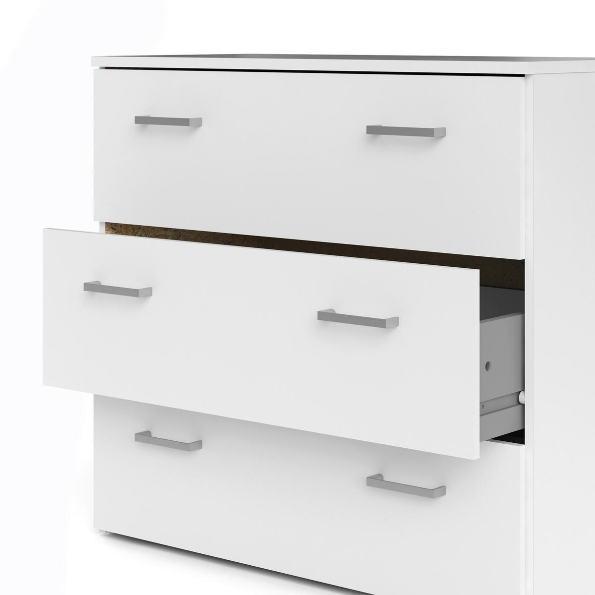 KOMODA, bílá, 74,1/69,9/36 cm - bílá/barvy stříbra, Design, kompozitní dřevo/plast (74,1/69,9/36cm) - Livetastic