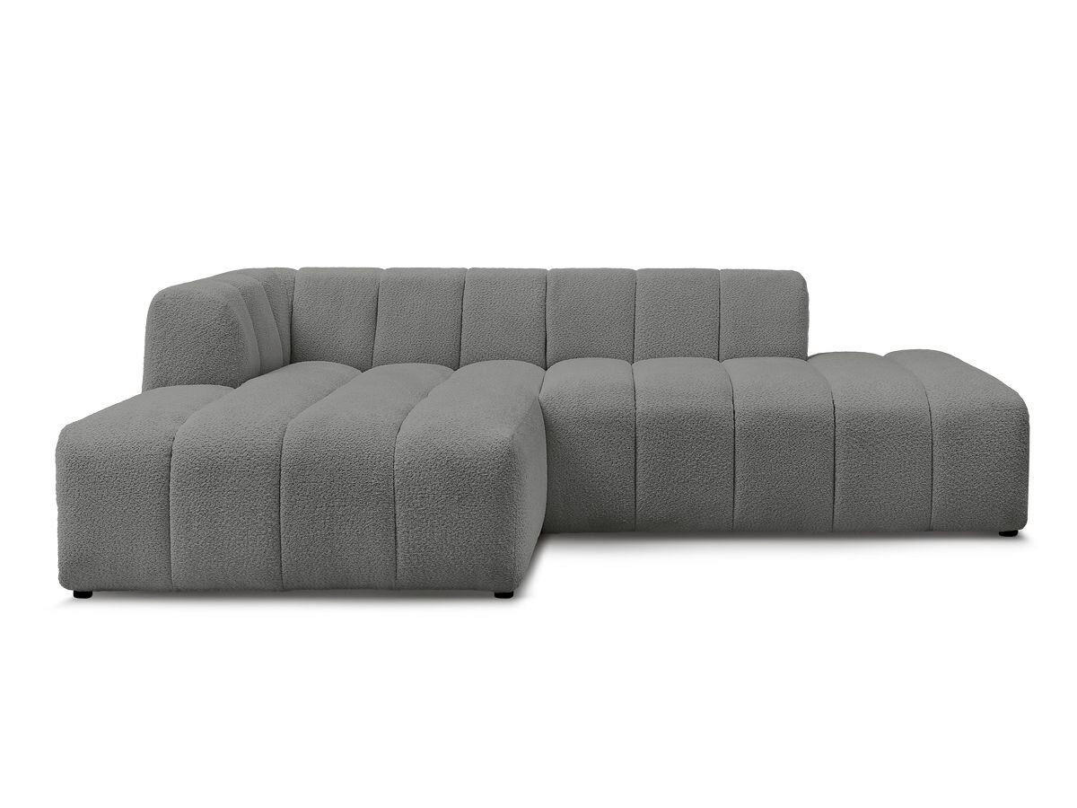 ECKSOFA  ANNECY Dunkelgrau Bouclé  - Dunkelgrau/Schwarz, MODERN, Kunststoff/Textil (170/262cm)