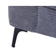 SCHLAFSOFA Cord Dunkelgrau  - Dunkelgrau/Schwarz, Design, Textil/Metall (204/89/98cm) - Carryhome