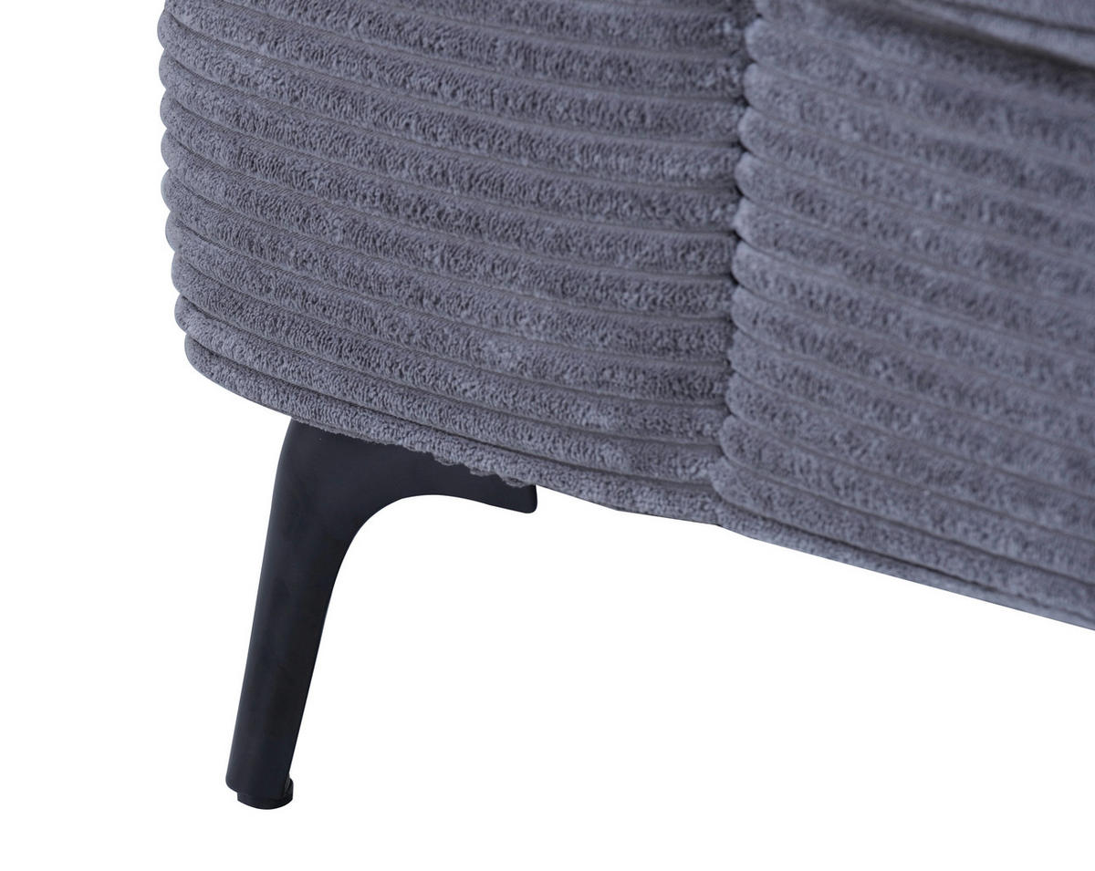 SCHLAFSOFA in Textil Dunkelgrau  - Dunkelgrau/Schwarz, Design, Textil/Metall (204/89/98cm) - Carryhome