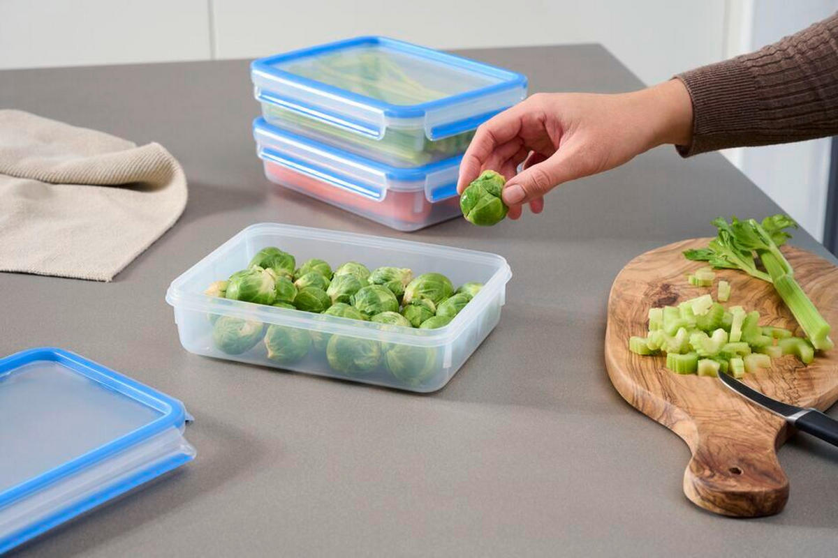 FRISCHHALTEDOSENSET Clip & Close 4-teilig  - Transparent, Basics, Kunststoff (22,4/16,6/17cm) - Emsa