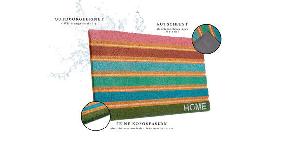KOKOSMATTE 45/75 cm Mix Mats  - Multicolor, Basics, Naturmaterialien/Kunststoff (45/75cm) - Esposa