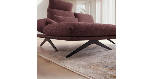 ECKSOFA  in Flachgewebe Bordeaux  155/234 cm  - Bordeaux/Schwarz, Design, Textil/Metall (155/234cm) - Dieter Knoll