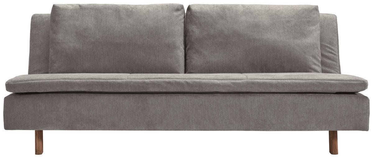 SCHLAFSOFA Flachgewebe Greige  - Greige/Eichefarben, KONVENTIONELL, Holz/Textil (205/85/98cm) - Carryhome