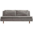 SCHLAFSOFA Flachgewebe Greige  - Greige/Eichefarben, KONVENTIONELL, Holz/Textil (205/85/98cm) - Carryhome