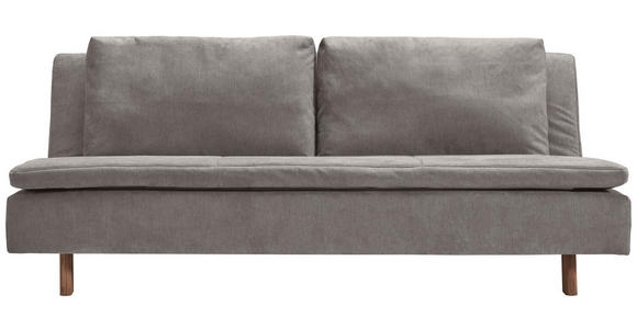 SCHLAFSOFA Flachgewebe Greige - Greige/Eichefarben, KONVENTIONELL, Holz/Textil (205/85/98cm) - Carryhome