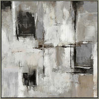 ÖLGEMÄLDE Abstraktes 55/55 cm  - Graubraun/Silberfarben, Design, Holz/Kunststoff (55/55cm) - Monee