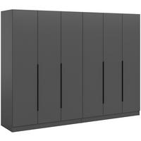 DREHTÜRENSCHRANK  in Anthrazit  - Anthrazit/Schwarz, MODERN, Holzwerkstoff/Kunststoff (240/181/52cm) - MID.YOU