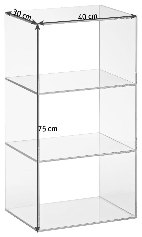 HYLLA i 40/75/30 cm transparent  - transparent, Design, glas (40/75/30cm) - Xora