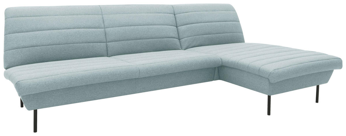 ECKSOFA in Webstoff Mintgrau  274/168 cm  - Mintgrau/Schwarz, Design, Textil/Metall (274/168cm) - LOOKS by W.Joop