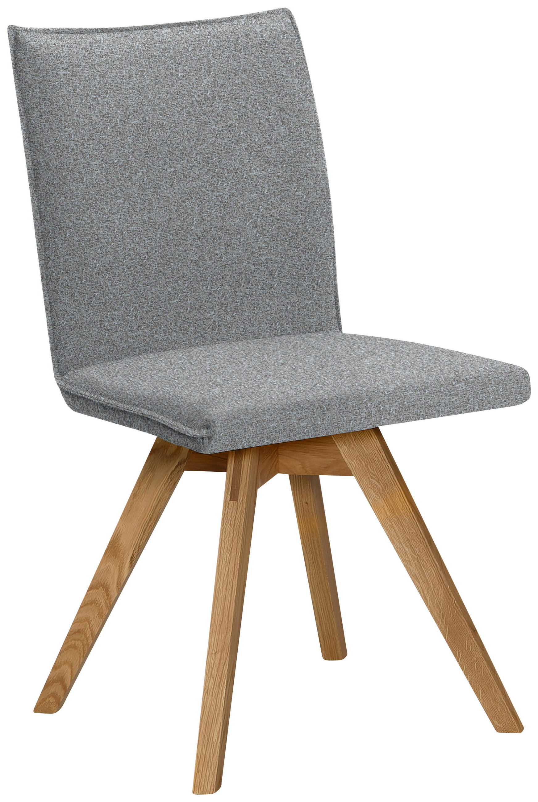 STUHL Samt Eichefarben, Hellgrau Wildeiche massiv - Eichefarben/Hellgrau, KONVENTIONELL, Holz/Textil (60/91/61cm) - Moderano