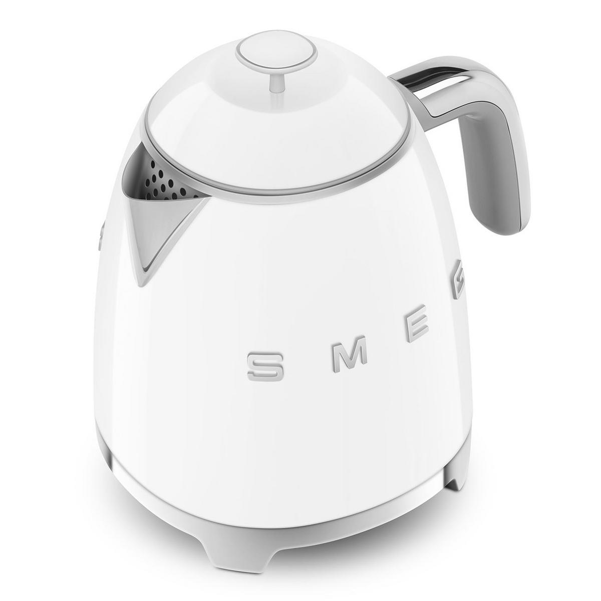 WASSERKOCHER 0,8 l  - Weiß Hochglanz, Design, Metall (22,3/24,8/17,1cm) - SMEG