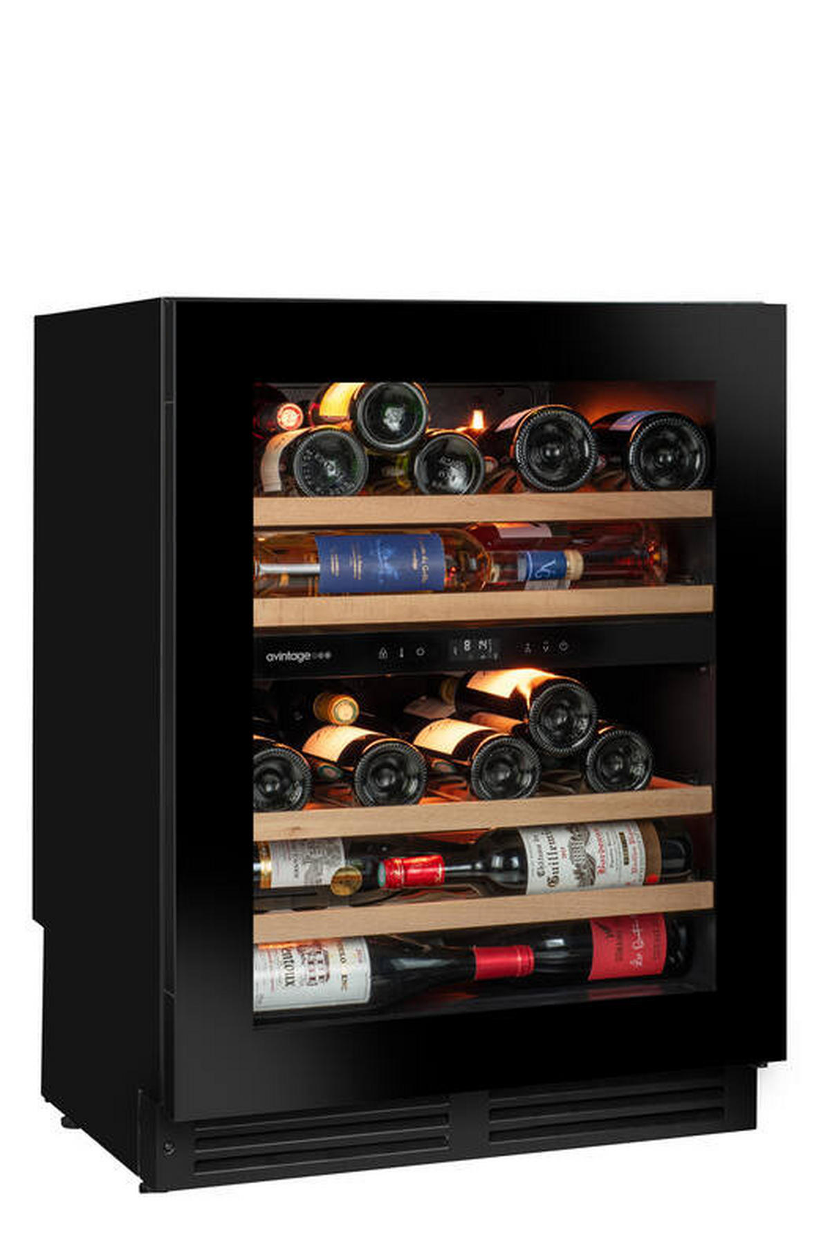 WEINKÜHLSCHRANK AVU50PLATINUM  - Schwarz, Basics, Glas/Holz (59,5/81,7/57,0cm)