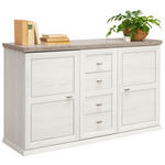 SIDEBOARD  in 149/89,5/43 cm  - Weiß/Grau, LIFESTYLE, Holzwerkstoff/Metall (149/89,5/43cm) - Hom`in