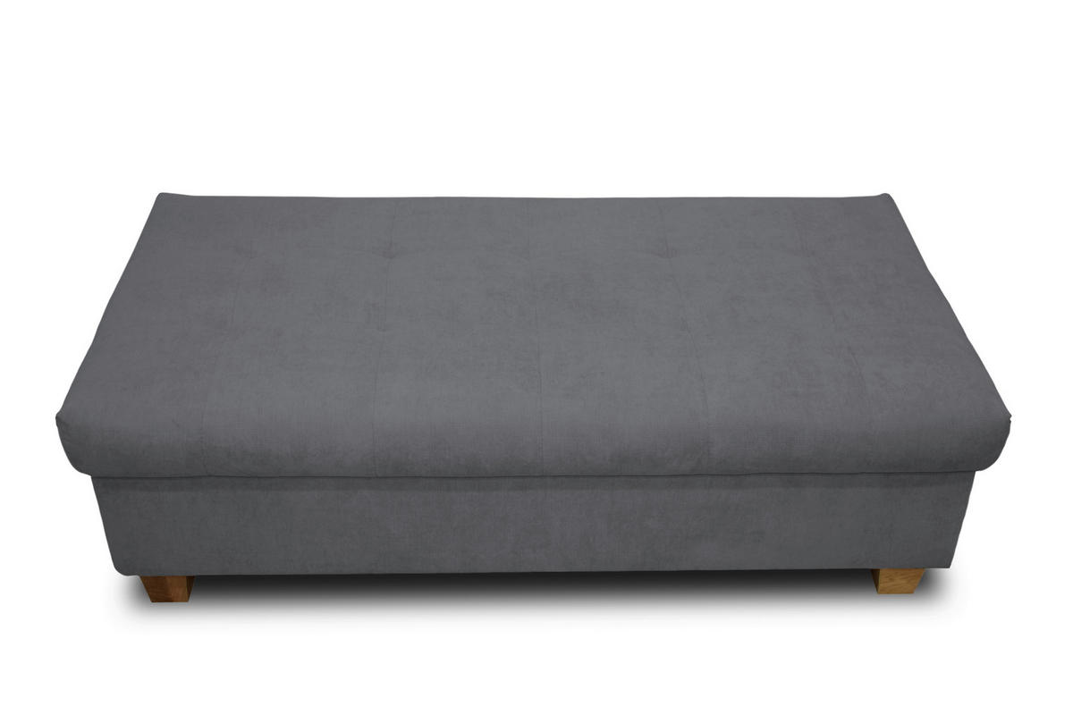 HOCKER in Textil Dunkelgrau  - Dunkelgrau, KONVENTIONELL, Holz/Textil (140/42/80cm) - MID.YOU