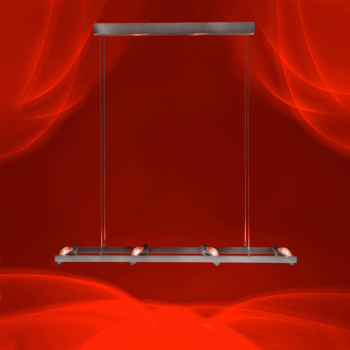 LED-HÄNGELEUCHTE  99/16,5/120 cm    - Edelstahlfarben, Design, Glas/Kunststoff (99/16,5/120cm) - Just Light