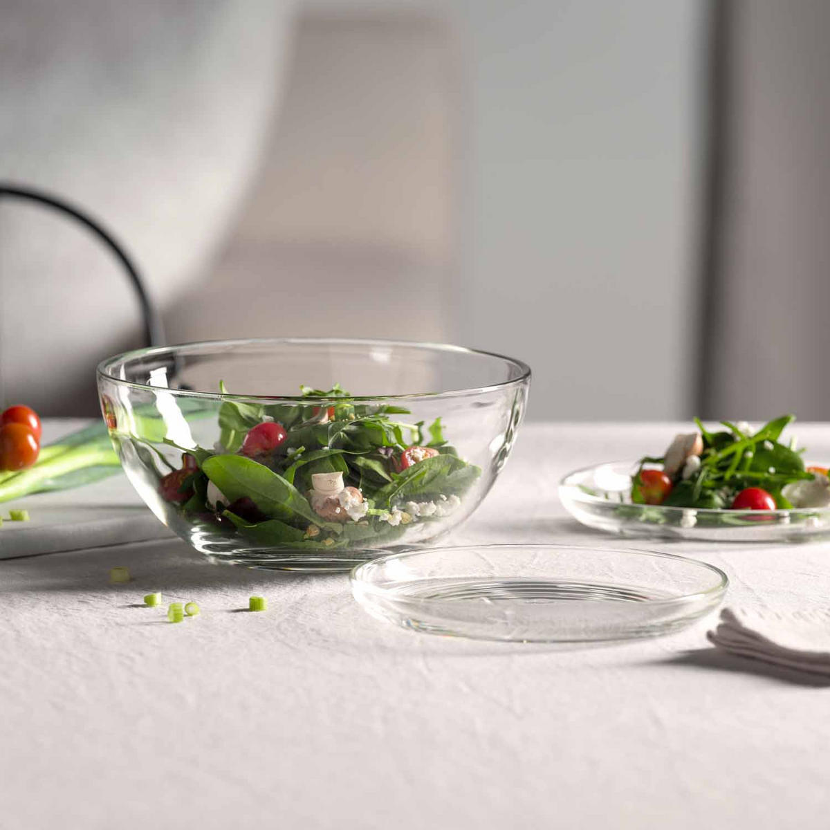TELLERSET Cucina 4-teilig  - Transparent, Design, Glas (18,00/2,10/18,00cm) - Leonardo