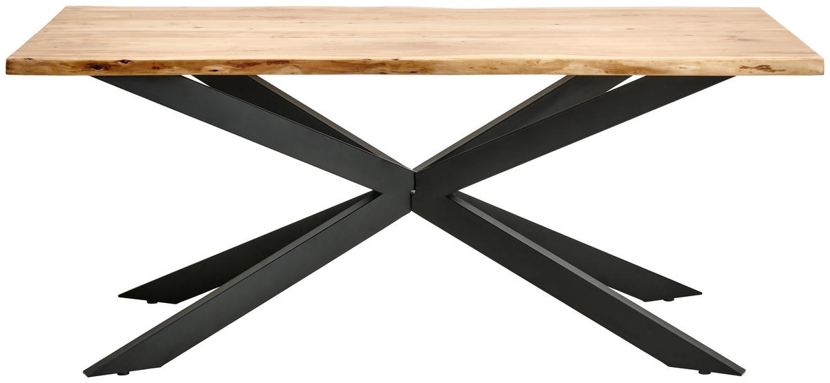 ESSTISCH in Holz, Metall   - Schwarz/Naturfarben, Natur, Holz/Metall (180/78/90cm) - Livetastic