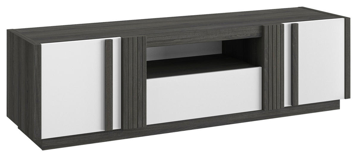 TV-ELEMENT - Weiß Hochglanz/Schwarz, MODERN, Holzwerkstoff (46/180/51cm) - MID.YOU