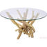 COUCHTISCH Teakholz rund - Naturfarben, Design, Glas/Holz (80/80/40cm) - Kare-Design