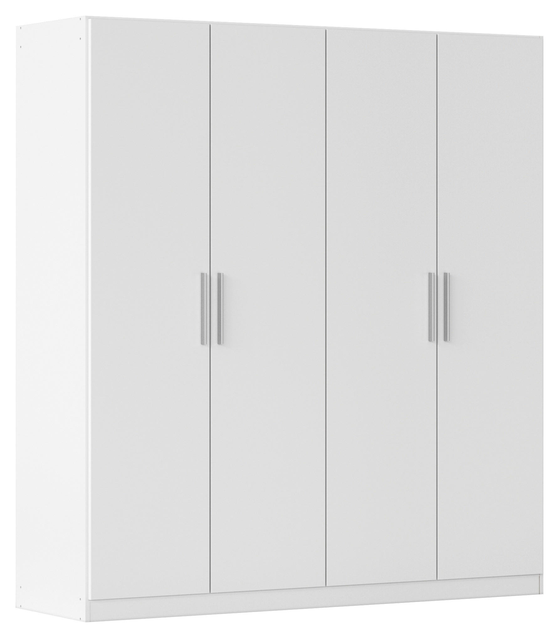 DREHTÜRENSCHRANK 181/197/54 cm,  in Weiß, 4-türig  - Alufarben/Weiß, KONVENTIONELL, Holzwerkstoff/Kunststoff (181/197/54cm) - home24