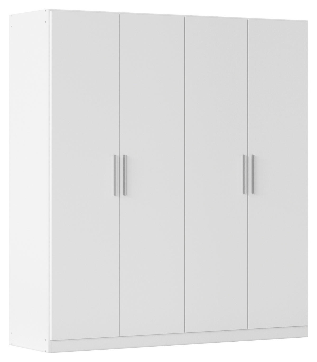 DREHTÜRENSCHRANK 181/197/54 cm,  in Weiß, 4-türig  - Alufarben/Weiß, KONVENTIONELL, Holzwerkstoff/Kunststoff (181/197/54cm) - home24