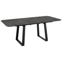 ESSTISCH Schwarz oval  ausziehbar, in verschiedenen Größen erhältlich  - Schwarz, Basics, Holz/Metall (160-210/95/76cm) - Celina Home