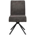 STUHL - Schwarz/Grau, Design, Textil/Metall (46,5/91/62,5cm) - Ambia Home