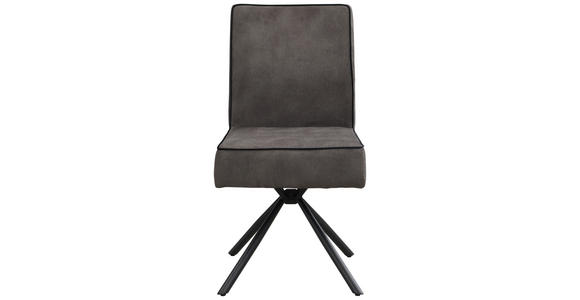 STUHL - Schwarz/Grau, Design, Textil/Metall (46,5/91/62,5cm) - Ambia Home