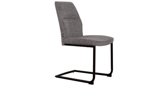 SCHWINGSTUHL in Eisen Mikrofaser - Schwarz/Grau, Design, Textil/Metall (45/91/62cm) - Xora