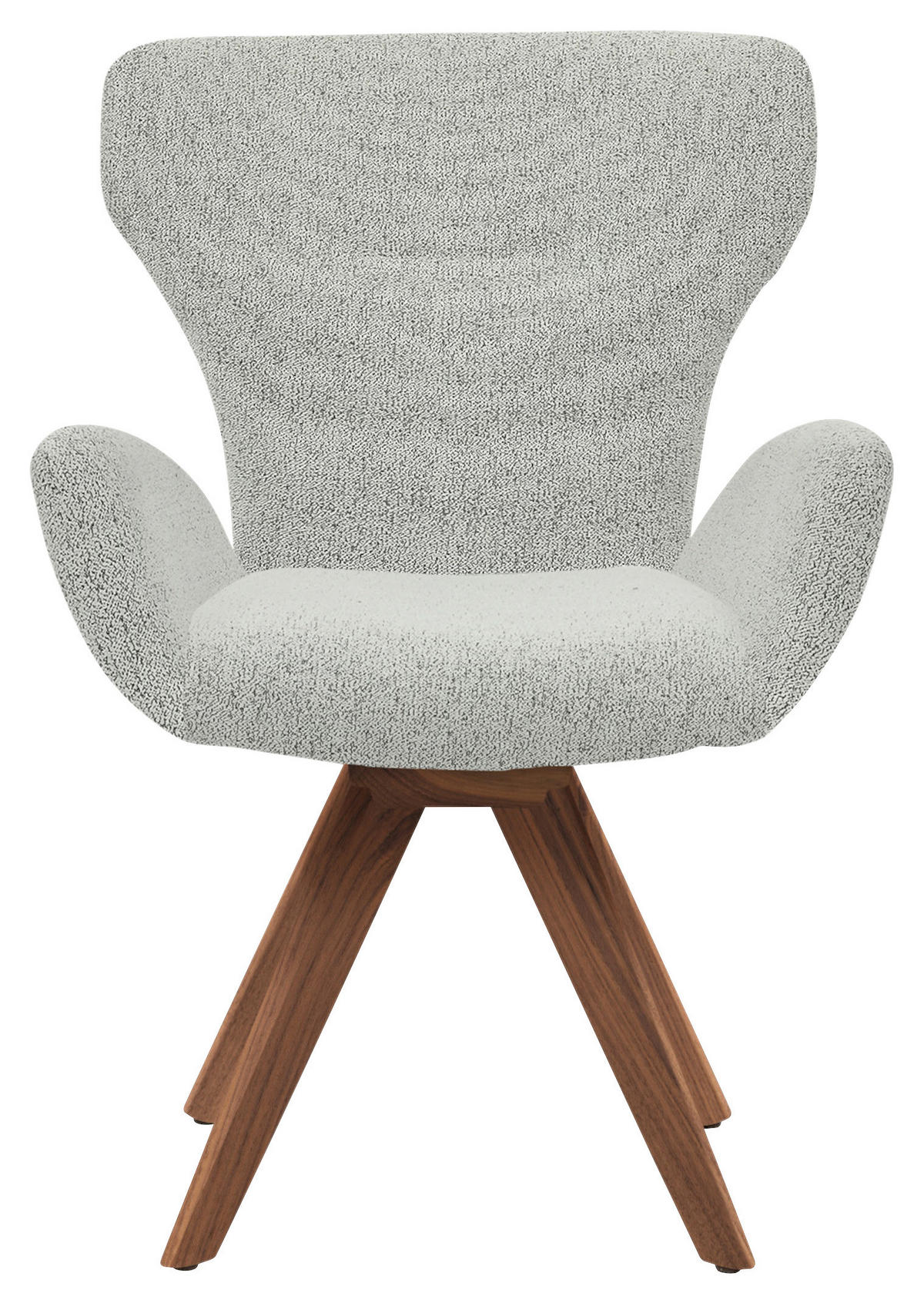 ARMLEHNSTUHL drehbar  Stoffauswahl, Typenauswahl, Sitzfläche 360° drehbar, inklusive Armlehnen, Gestellauswahl, automatische Rückholfunktion, gepolsterte Armlehnen Bouclé  - Champagner, Design, Holz/Textil (65/93/68cm) - Musterring