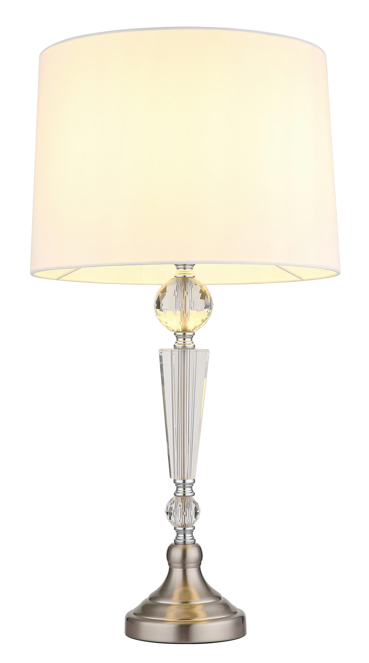 TISCHLEUCHTE - Klar/Weiss, Konventionell, Glas/Textil (35/66cm) - Globo