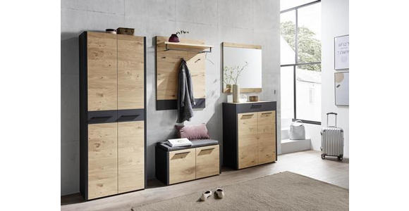 GARDEROBENPANEEL 80/106/27 cm - Eichefarben/Schwarz, Design, Holz (80/106/27cm) - Dieter Knoll