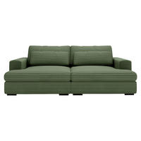 BIGSOFA in Cord Grün  - Schwarz/Grün, Design, Textil (218/80/158cm) - Lomoco