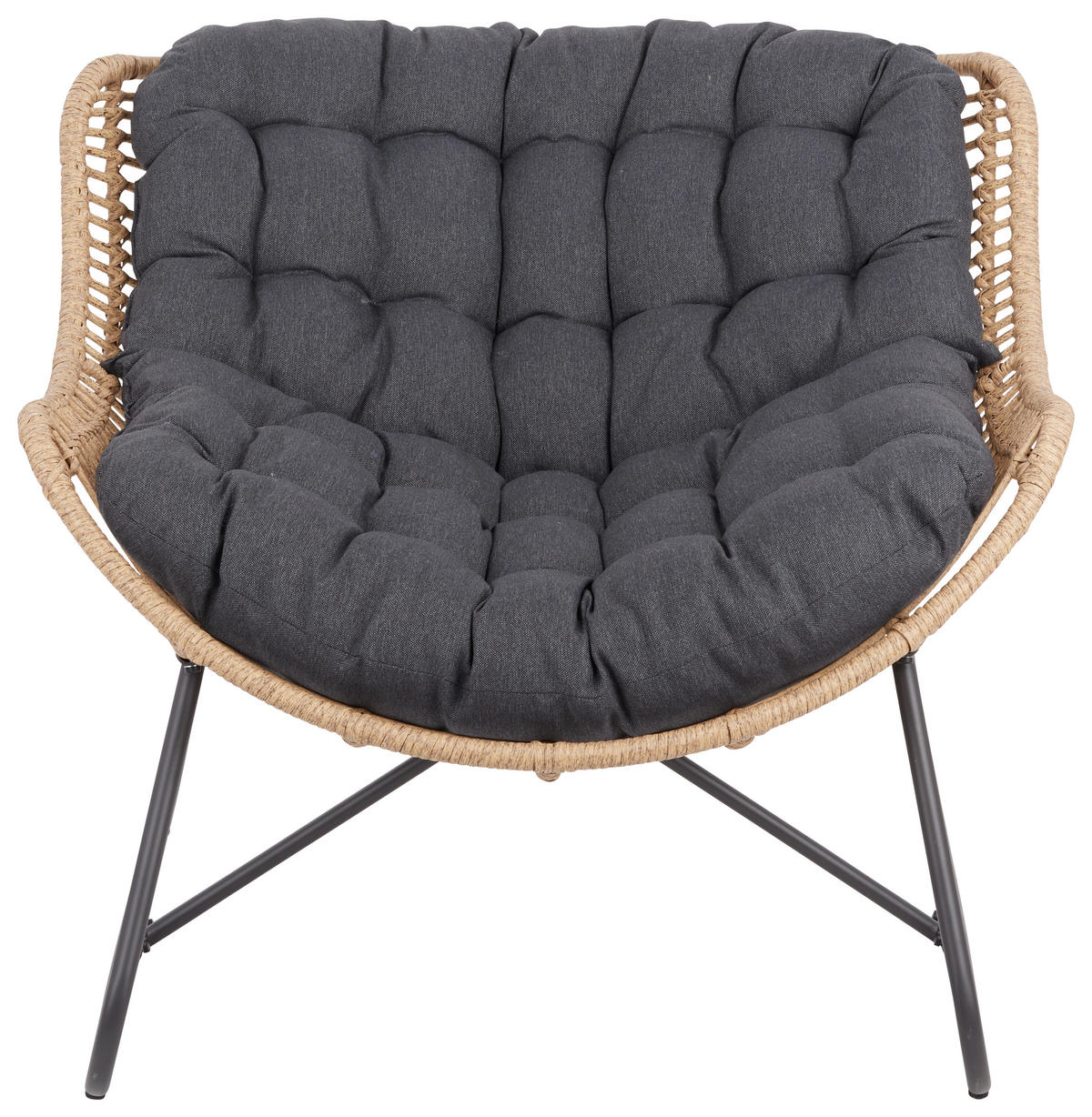 GARTENSTUHL - Hellbraun/Dunkelgrau, KONVENTIONELL, Kunststoff/Textil (97/83,5/110,5cm) - Ambia Garden